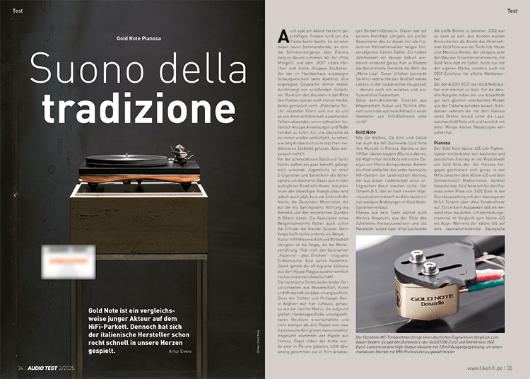 AUDIO TEST 02 2025 Magazin Gold Note Plattenspieler