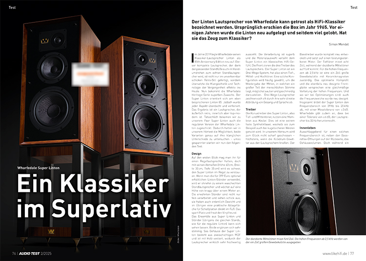 AUDIO TEST 02 2025 Magazin Wharfedale Lautsprecher 