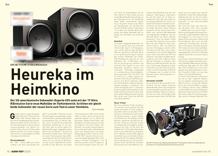 AUDIO TEST 02 2025 Magazin SVS Subwoofer Lautsprecher 