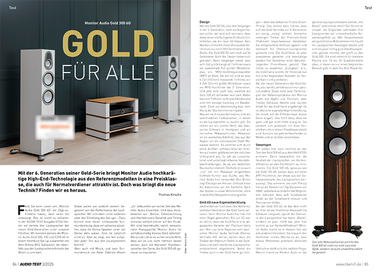 AUDIO TEST 02 2025 Magazin Monitor Audio Lautsprecher 