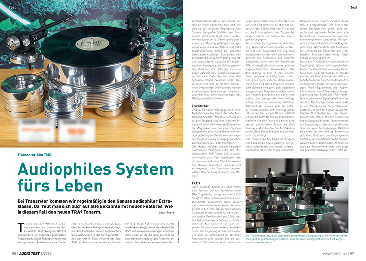 AUDIO TEST 02 2025 Magazin Transrotor Plattenspieler