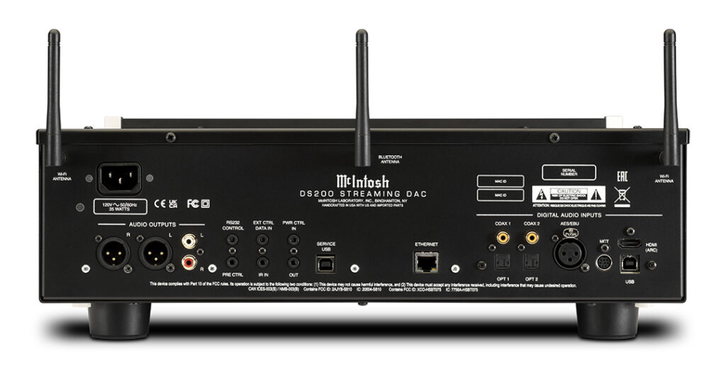 McIntosh DS200 Streaming AC Rückseite
