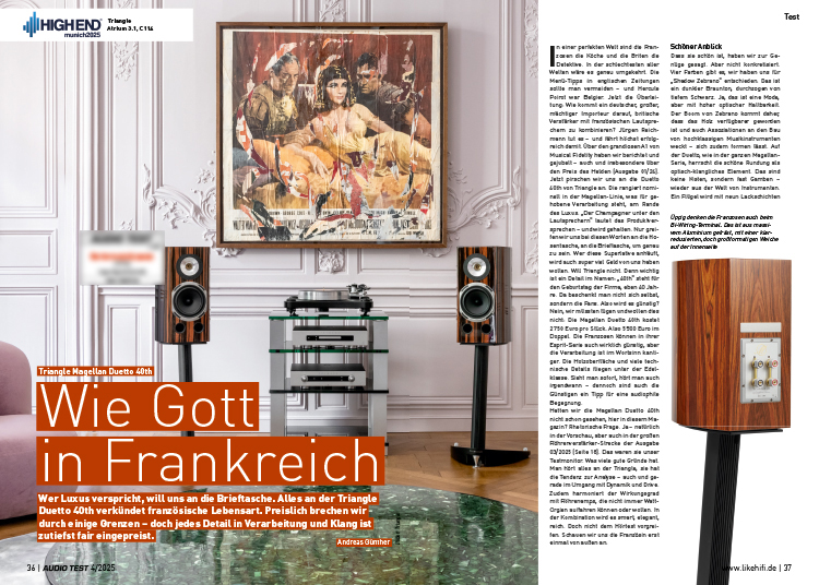 AUDIO TEST Ausgabe 04 2025 Magazin Magellan Duetto 40th Lautsprecher High End 