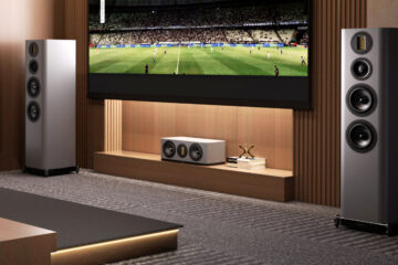 Wharfedale Evo 5 Lautsprecher in einem Heimkino-Setup