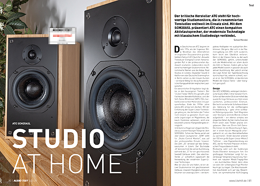 AUDIO TEST Ausgabe 05 2025 Magazin ATC SCM20ASL Aktivlautsprecher