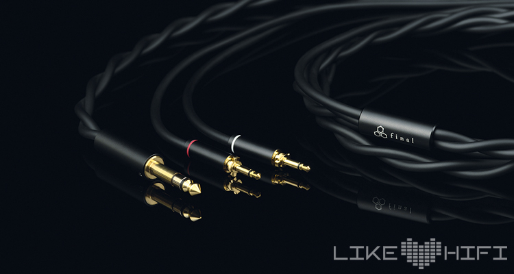 Kabel mit Anschlüssen in Großaufnahme Final D7000 - High-End Over-Ear Kopfhörer