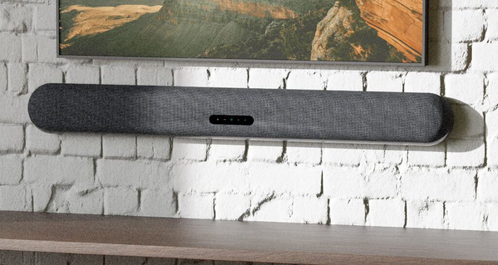 Soundbar an der Wand angebracht