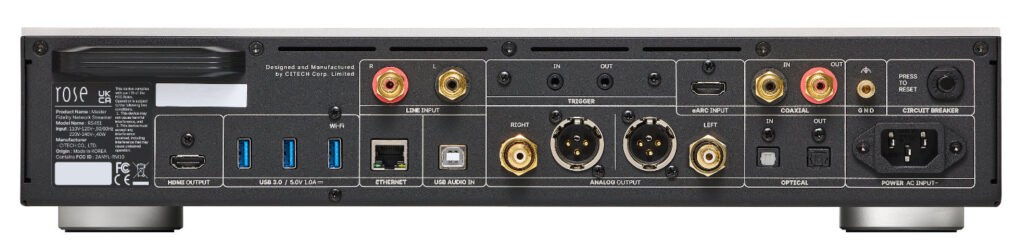 Rückseite des HiFi ROSE RS451 mit allen Anschlüssen