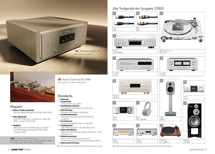 AUDIO TEST Ausgabe 07 2025 Magazin Inhalt Lautsprecher