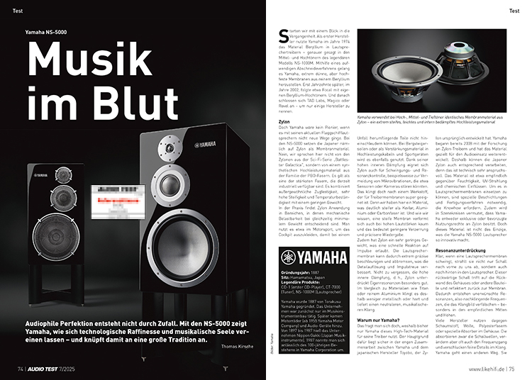 AUDIO TEST Ausgabe 07 2025 Magazin Yamaha NS-5000 Lautsprecher High End
