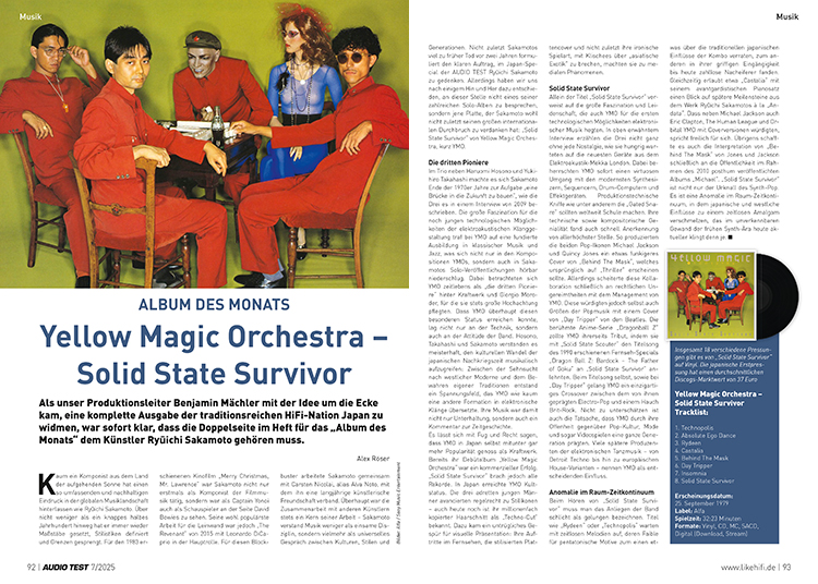 AUDIO TEST Ausgabe 07 2025 Magazin Yellow Magic Orchestra Album