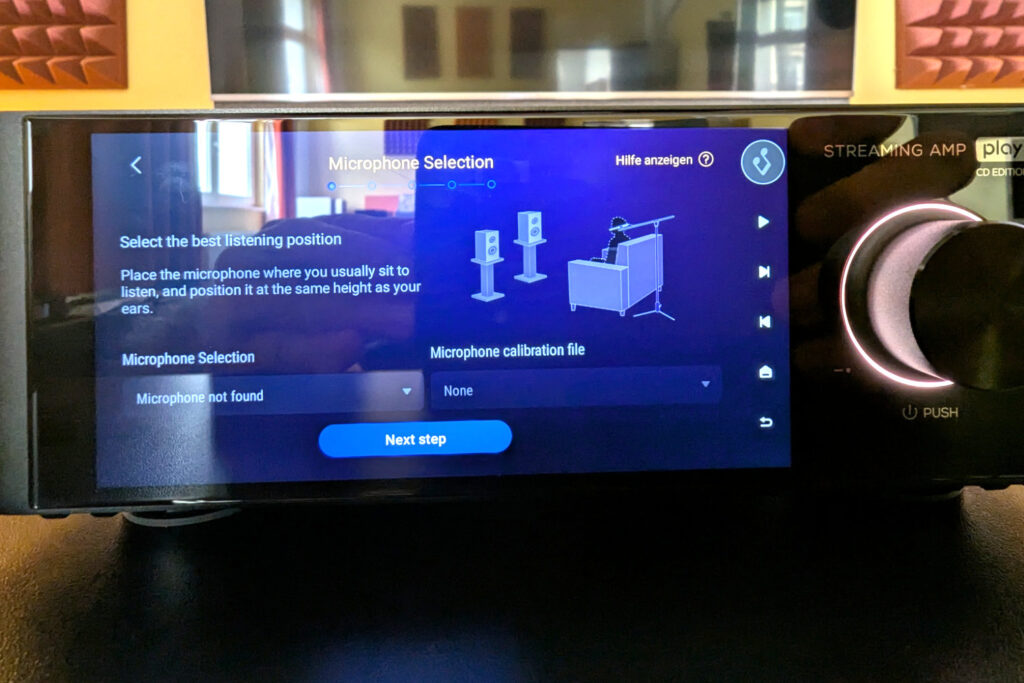 Display zeigt Einmessdfunktion an